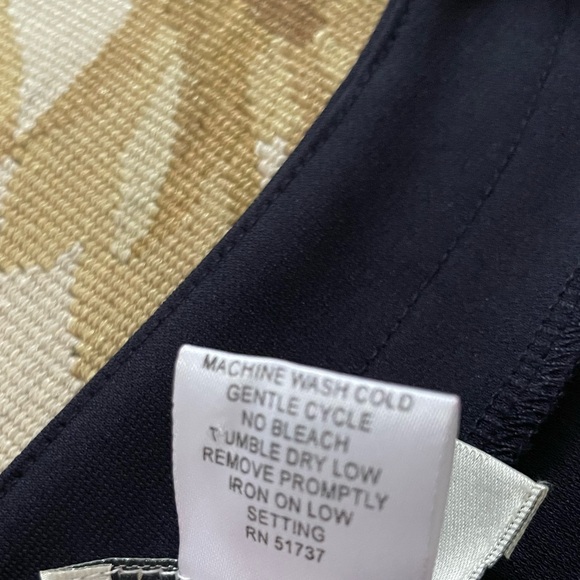 Deep, navy black hidden button-down blouse by Susan Graver XL - Picture 6 of 6